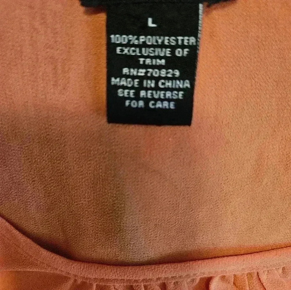 Rue 21 Coral Babydoll Peasant Bohemian Gypsy Blouse Sz Lg - Picture 4 of 6